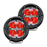 RIGID 360-Series 4 Inch Led Off-Road Spot Beam Red Backlight Pair - 36112