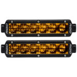 RIGID SAE J583 Compliant Selective Yellow Fog Light Pair Sr-Series Pro 6 Inch Street Legal Surface Mount - 906704