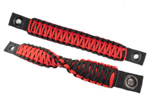 Wrangler Paracord Door Handles Black/Red for 97-06 Jeep Wrangler Fishbone - FB55286