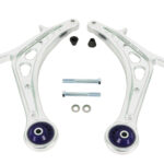 SuperPro Alloy Front Lower Control Arm Set for 2008-2018 Subaru WRX & WRX STI - Enhanced Caster Adjustment - ALOY0015K