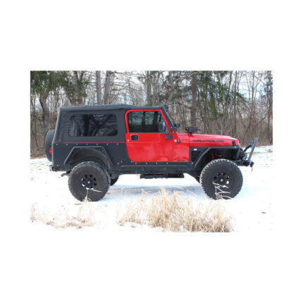 Jeep TJ Tube Fender Set Of 4 Front and Rear 97-06 Wrangler TJ Steel Black Textured Powdercoat Fishbone Offroad - FB23029